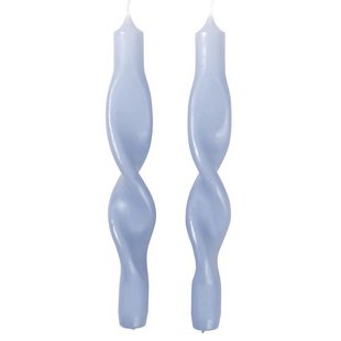 Broste Copenhagen Twist Swirl Kaars Set Van 2 Light Blue