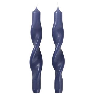 Broste Copenhagen Twist Swirl Kaars Set Van 2 Baja Blue
