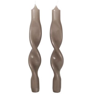 Broste Copenhagen Twist Swirl Kaars Set Van 2 Linen