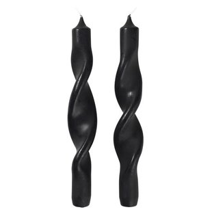 Broste Copenhagen Twist Swirl Kaars Set Van 2 Simply Black