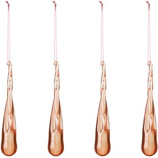 Broste Copenhagen Tear Roodt Ornament Set Van 4 Pale Blush