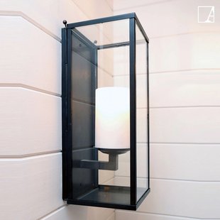 Authentage Bellefeu Vitrine Outdoor Wall - buitenwandverlichting - 17 x 17 x 43 cm - 2,4W dimbare LED incl. - IP43 - brons