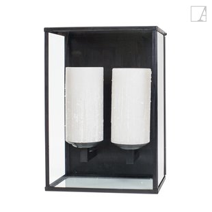 Authentage Bellefeu Vitrine Outdoor Wall - buitenwandverlichting - 30 x 17 x 43 cm - 2 x 2,4W dimbare LED incl. - IP43 - brons