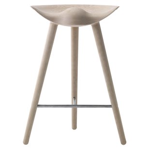 Audo Copenhagen ML42 Barkruk H73 Gezeept Eiken Roestvrijstaal