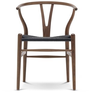 Carl Hansen&Son CH24 Wishbone Stoel Black Paper Cord Geolied Walnoot Carl Hansen&Son CH24 Wishbone Stoel Black Paper Cord Geolied Walnoot