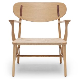 Carl Hansen&amp;Son CH22 Fauteuil Geolied Eiken Walnoot Cover Cap Natural Paper Cord