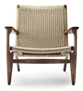 Carl Hansen&amp;Son CH25 Fauteuil Natural Paper Cord Geolied Walnoot