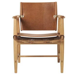 Carl Hansen&amp;Son BM1106 Huntsman Fauteuil Eiken Geolied Cognac Messsing