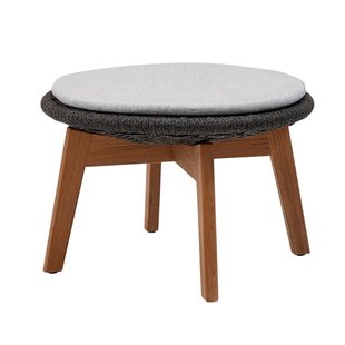 Cane-Line Peacock Outdoor Voetenbank + Kussen Natte Lichtgrijs