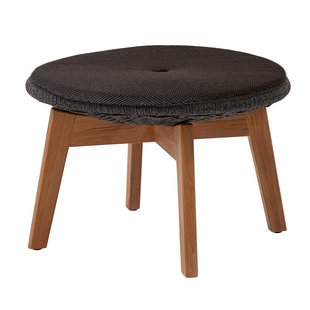 Cane-Line Peacock Outdoor Voetenbank + Focus Kussen Donkergrijs