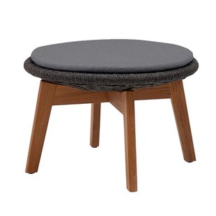 Cane-Line Peacock Outdoor Voetenbank + Kussen Nattegrijs