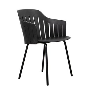 Cane-Line Choice Tuinstoel Zwart Onderstel Recycled Zwart