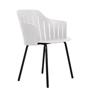 Cane-Line Choice Tuinstoel Zwart Onderstel Recycled Wit