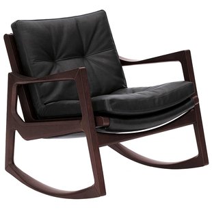 ClassiCon Euvira Schommelstoel Bruin Onderstel Zwart Leer