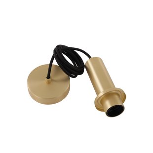 Artdelight Pipe - hanglamp met strijkijzersnoer - Ø 10 x 168 cm - mat goud