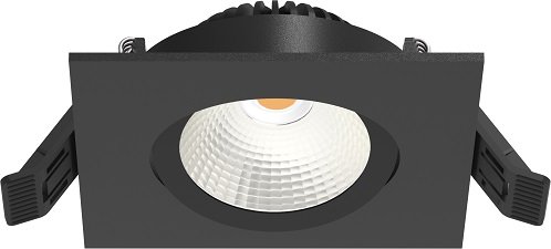 Artdelight Dublin - inbouwspot - 83 x 83 mm, Ø 68 mm inbouwmaat - 6W dimbare LED incl. - zwart