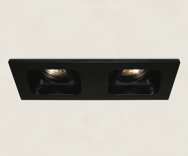 Artdelight Moggio - inbouwspot - 200 x 100 mm, 2 x Ø 89 mm inbouwmaat - zwart