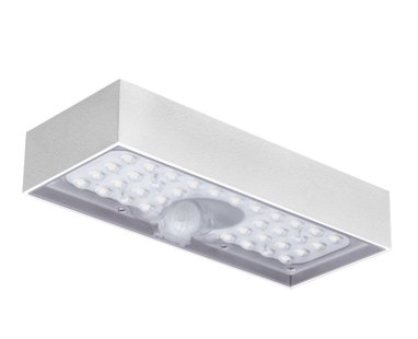 Century Italia Domino - buiten wandlamp op zonne-energie met sensor - 9,7 x 4,3 x 23 cm - 6W LED incl. - IP65 - wit