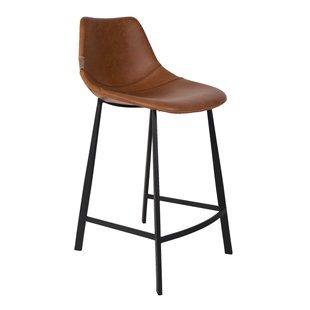 Dutchbone Franky Barkruk Laag Leer Bruin