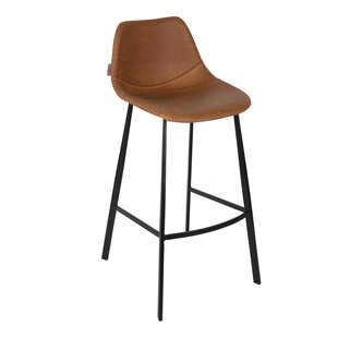 Dutchbone Franky Barkruk Hoog Leer Bruin