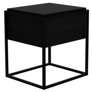 Ethnicraft Monolit Nachtkast Zwart Eiken Zwart Onderstel