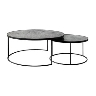 Ethnicraft Nesting Round Salontafel Set Van 2 Clear Ethnicraft Nesting Round Salontafel Set Van 2 Clear