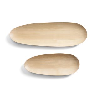 Ethnicraft Thin Oval Serveerschaal Set Van 2 Sycamore