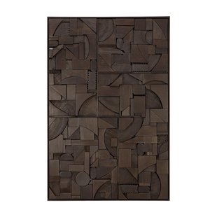 Ethnicraft Bricks Schilderij Gerecycled Hout 90x60 Donkerbruin