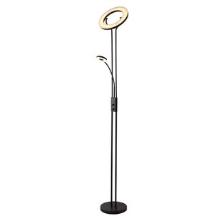 Searchlight Mother & Child - staanlamp met leeslamp - Ø28 x 193 cm - 25,5W + 5W dimbare LED incl. - mat zwart