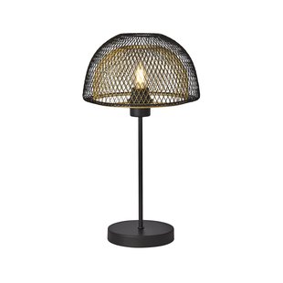 Searchlight Honeycomb - tafellamp - Ø 26 x 47 cm - mat zwart en goud