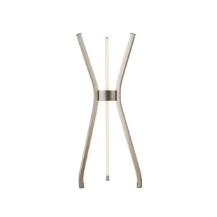 Searchlight Tripod - tafellamp - 53 cm - 18W LED incl. - satijn nikkel en wit