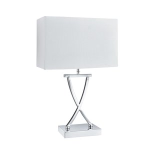 Searchlight Club - tafellamp - 31 x 20 x 48,5 cm - wit en chroom