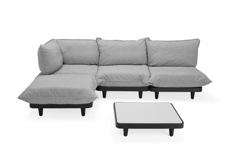 Fatboy Paletti 3-zits Loungebank Rock Grey + Salontafel Light Grey