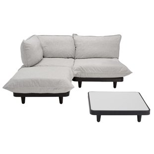 Fatboy Paletti 2-zits Loungebank Mist + Salontafel Light Grey