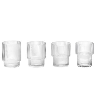 Ferm Living Ripple Glazen Set Van 4 Clear