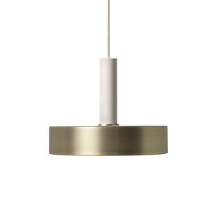 Ferm Living Record Brass Hanglamp Groot Lichtgrijs