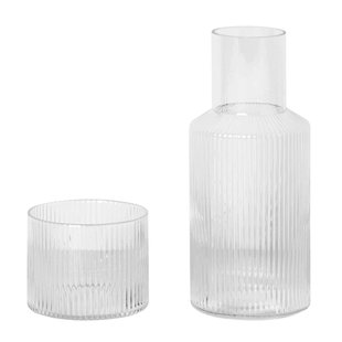 Ferm Living Ripple Karaf Glazen Set Small Clear Ferm Living Ripple Karaf Glazen Set Small Clear