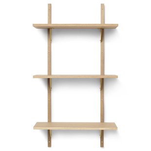 Ferm Living Sector Shelf Wandplank Triple Narrow Natural Oak/Brass