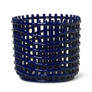 Ferm Living Ceramic Basket Opbergmand Large Blue