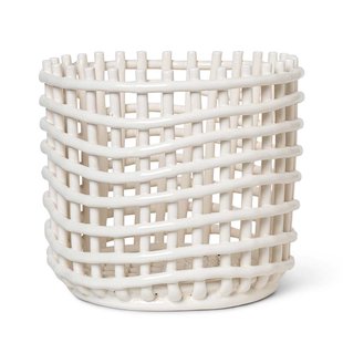 Ferm Living Ceramic Basket Opbergmand Large Off-White
