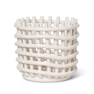 Ferm Living Ceramic Basket Opbergmand Small Off-White Ferm Living Ceramic Basket Opbergmand Small Off-White
