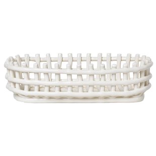 Ferm Living Ceramic Basket Opbergmand Oval Off White