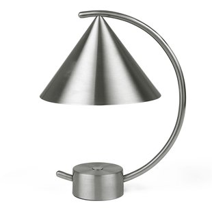 Ferm Living Meridian Tafellamp LED Oplaadbaar Brushed Steel Ferm Living Meridian Tafellamp LED Oplaadbaar Brushed Steel