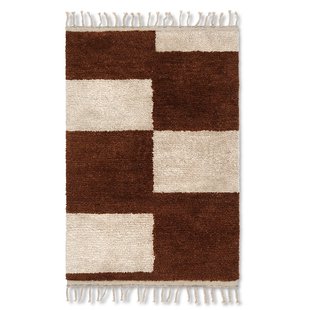 Ferm Living Mara Knotted Vloerkleed 80x120 Dark Brick/off-white