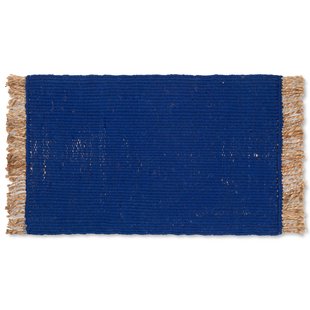 Ferm Living Block Deurmat 50x80 Bright Blue/naturel