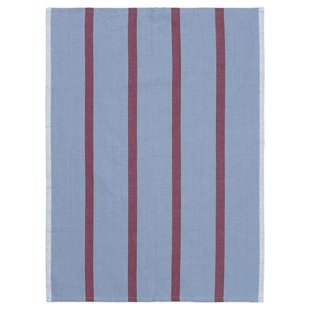 Ferm Living Hale Yarn-dyed Theedoek Faded Blue/Burgundy