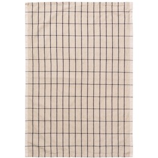 Ferm Living Hale Yarn-dyed Theedoek Sand/Black