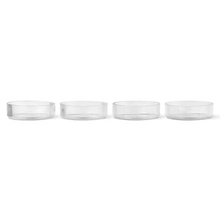 Ferm Living Ripple Serving Schaaltje&Oslash;12,2 Set Van 4 Clear