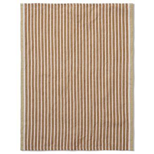 Ferm Living Hale Yarn-dyed Theedoek Golden Brown/Silver Fern