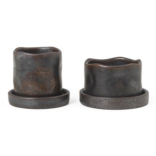 Ferm Living Uneru Mini Bloempot Set Van 2 Black&Oslash;5.4